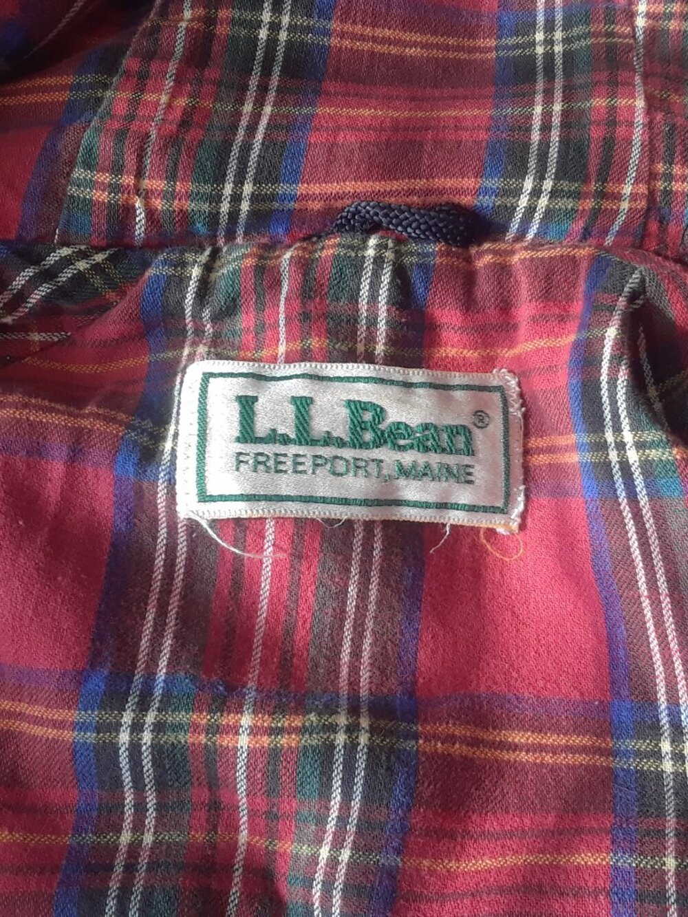 Vintage 80s 90s LL Bean Denim + Plaid Jacket - Picture 8 of 14